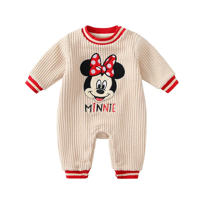 

Модная зимняя одежда для маленьких девочек Disney, теплый флисовый комбинезон с длинным рукавом, наряды