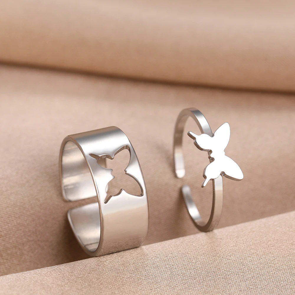 Butterfly Matching Rings Butterfly Relationship Rings Silver