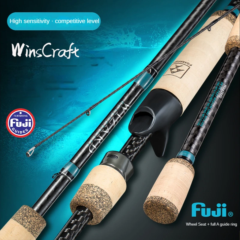 

Ультралегкое рыболовное удилище WinsCraft FUJI Для заброса приманки, 1. М, М, высокоуглеродистое спиннинговое удилище, 2 секции, XF, удилище для ловли окуня