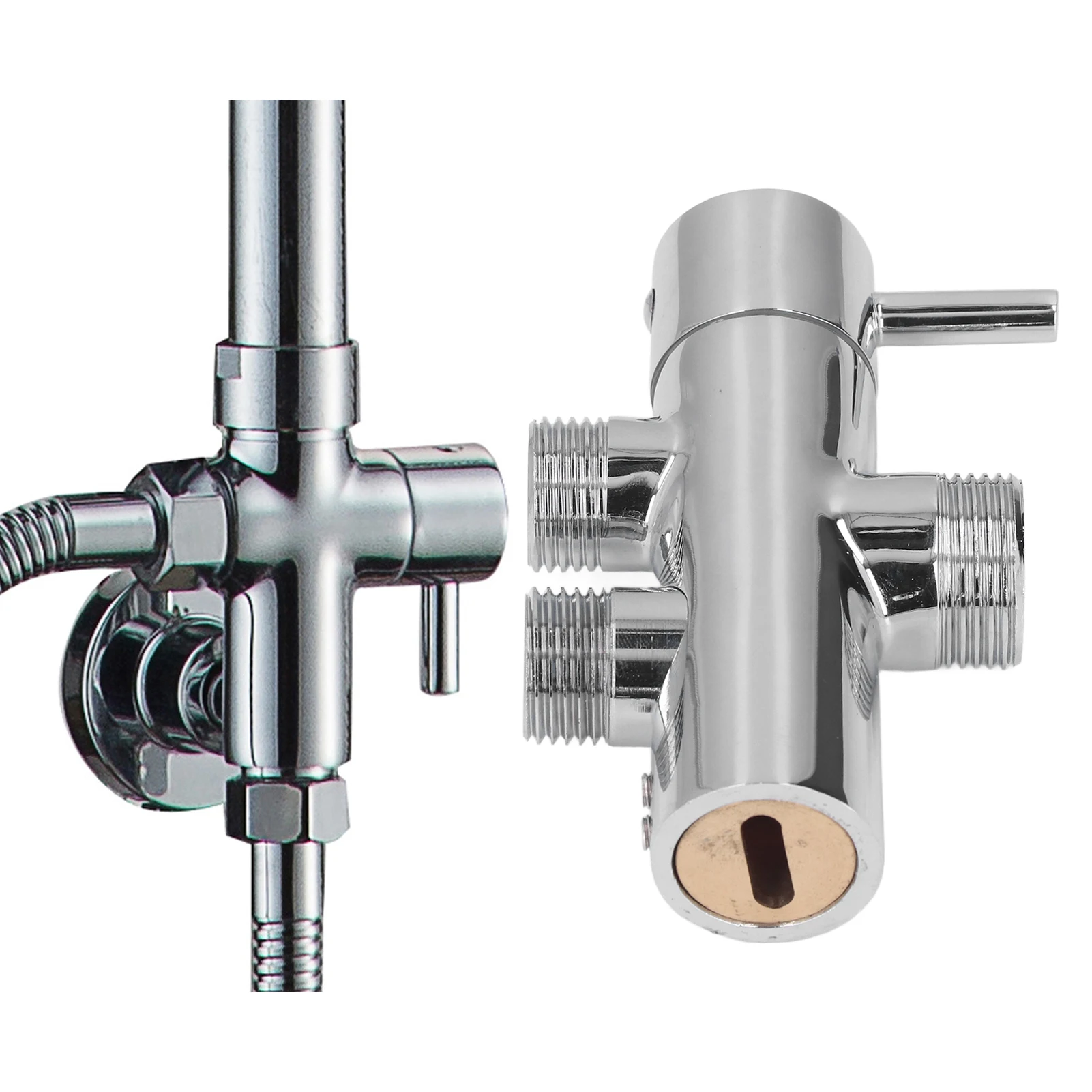 Diverter Valve G3/4 to G1/2 Shower Arm Leakproof Tee Connector Brass Bathroom Accessories