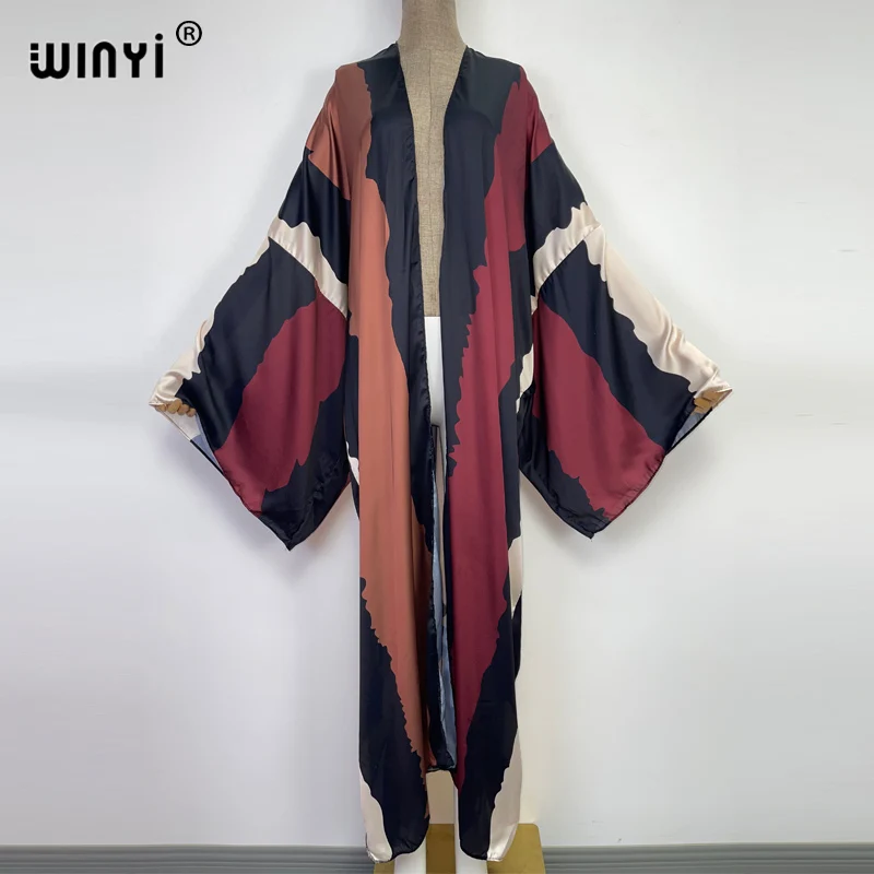 WINYI WINYI 여성용 루즈 롱 가디건 드레스, 칵테일 파티, 보호 맥시 비치 홀리데이 배트윙 슬리브, 기모노 로브 드레스, 유럽 2022