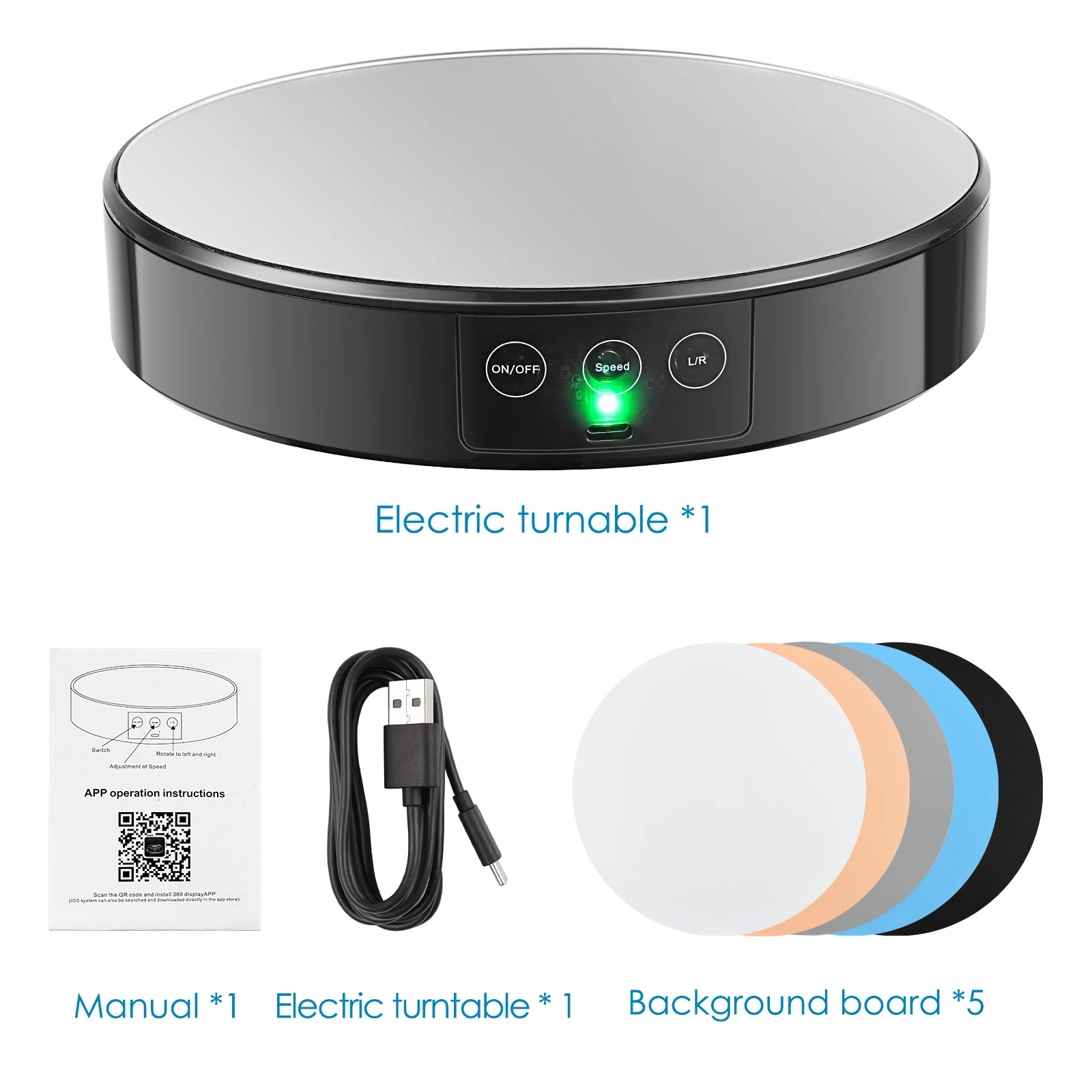Suporte giratório elétrico, mesa giratória de 360