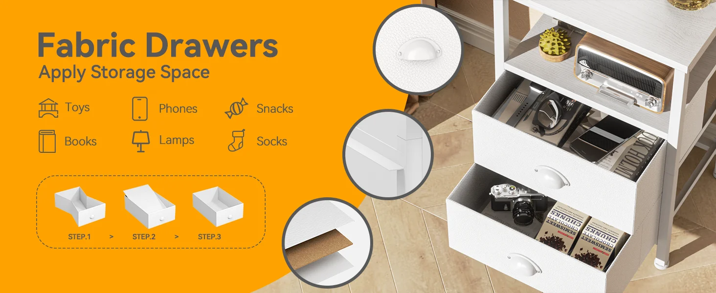 bedside table with drawers