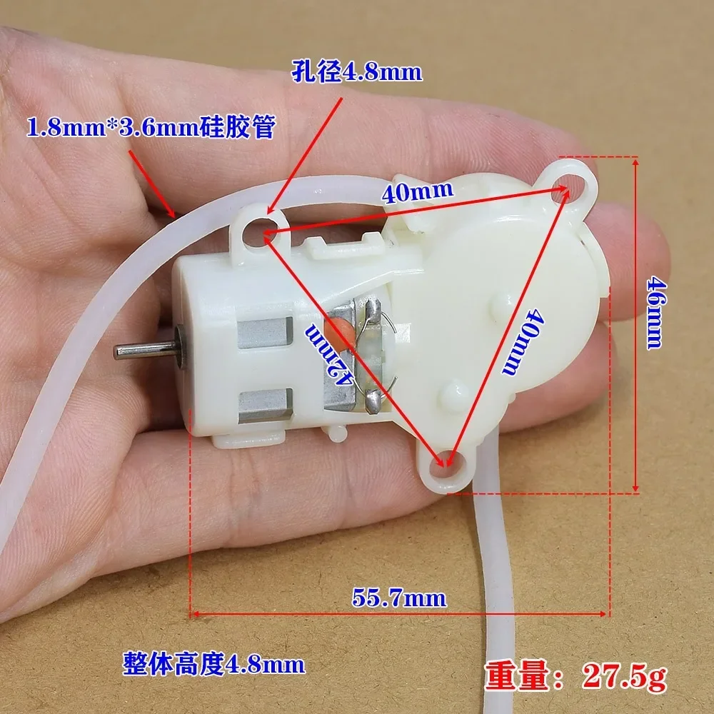 DC 3V-5V Small 130 Motor Peristaltic Dosing Pump Self-priming Suction Liquid Water Pump Reverseable Direction