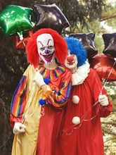  Red Eye Latex Mask For Halloween Party Cosplay Clown Face Cover Halloween Party Red Eye Latex Headgear Adult Latex Clown Mask 