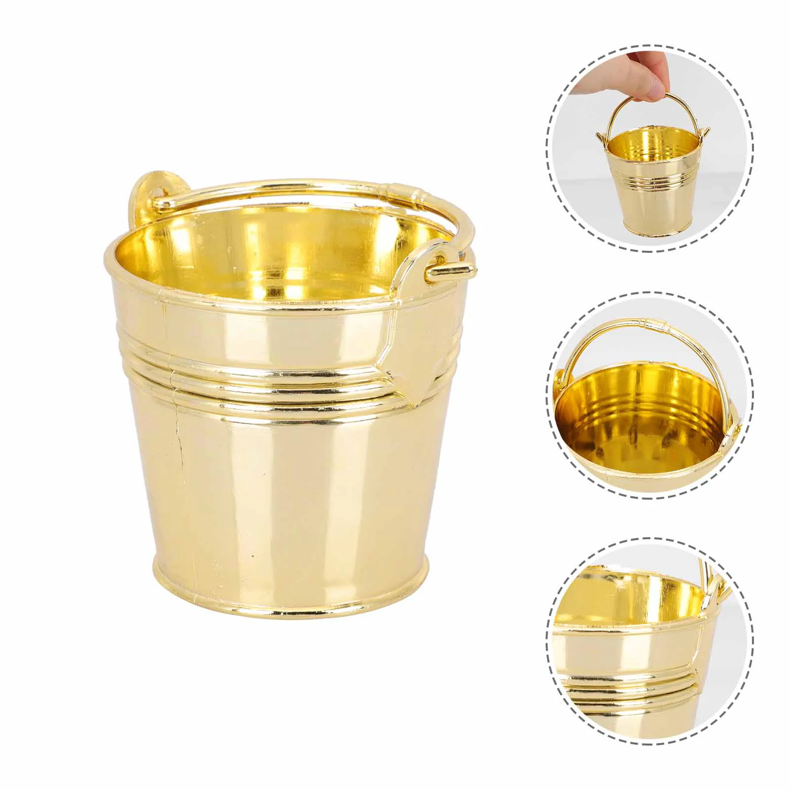 12 Mini Secchi In Metallo Zincato Per Bomboniere E Decorazioni - 7.5x5.5x8 Cm, Portaconfetti, Vasi Per Piante E Candele