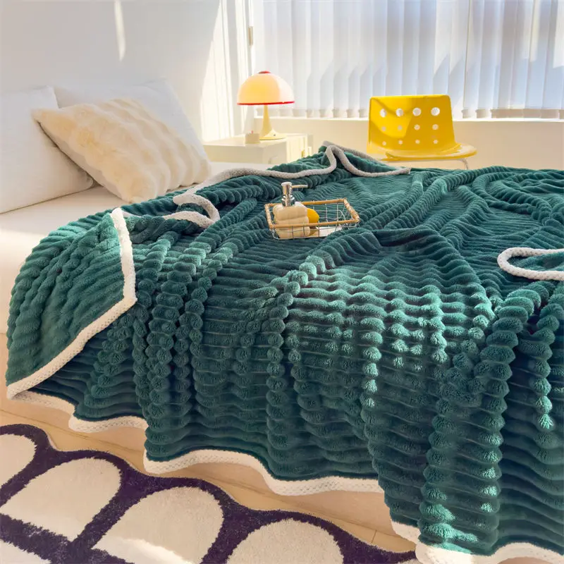 Velvet Coral Velvet Small Blanket Single Dormitory Air Conditioning Blanket Rabbit Velvet Blanket Office Nap Blanket