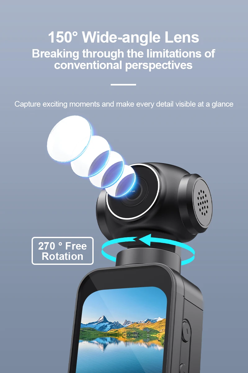 5k Hd Action Camera With Rotatable Screen And Wifi Vlog Recorder_voghion.com