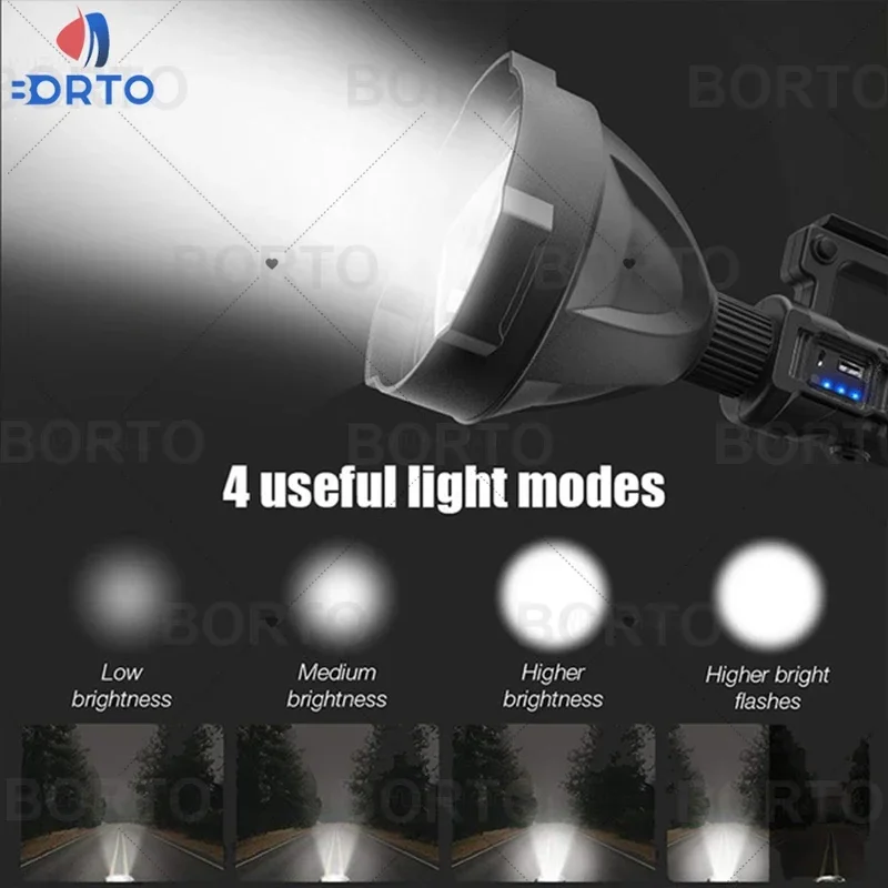 P90 Portable Powerful LED Flashlight Mountable Bracket Handheld Searchlight USB Rechargeable Spotlight Waterproof Torch Light board game portable flashlight portable spotlight