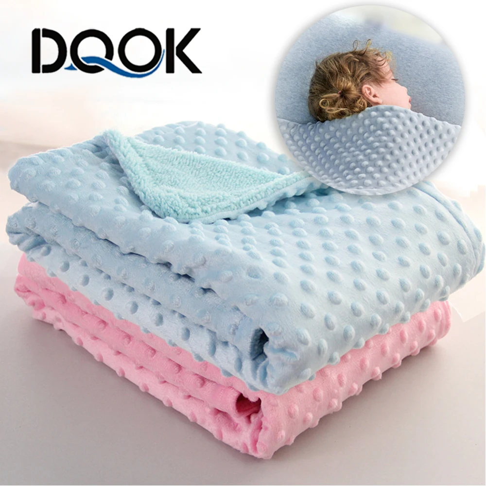 Baby Blanket & Swaddling Newborn Thermal Soft Fleece Blanket Winter Solid Bedding Set Cotton