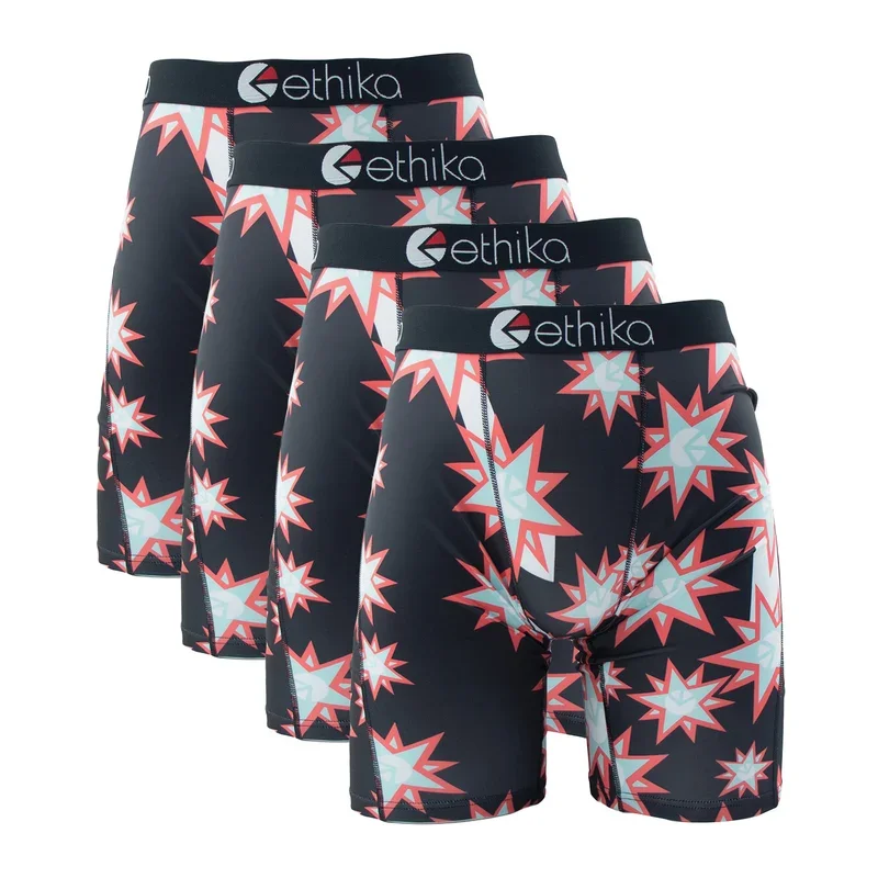 4PCs Ethika Sexy Men Underwear Boxer Shorts Fashion Printed Panties Lingerie Man Underpants Boxershorts Plus Size Boxers Briefs 3