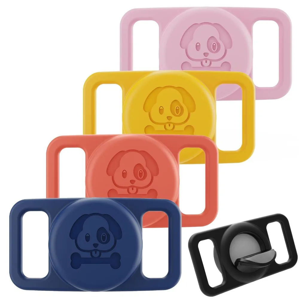 

For Apple Airtags Silicone Pet Collar Anti Loss Cat Dog Locator Color Luminous Protection For Air Tag Tracker Protective Sleeve