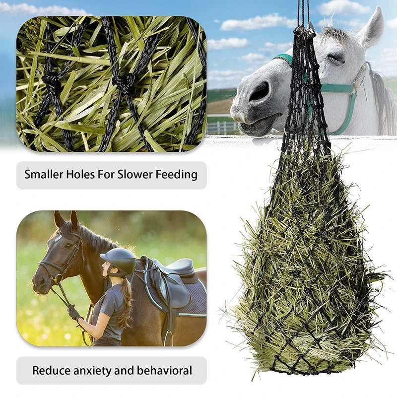Haylage Net Durable Horse Care Products Small Holed Hay Net Haynet Equipment Slow Feed Hay Feeder Net Bags For Horse 4