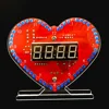 DIY Clock Kits Heart-Shaped 4-Digit Date/Time/Temperature/Week Alarm Clock Soldering Suite with LED Light for Girl Birthday Gift 3