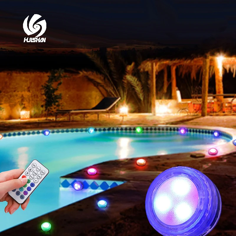 LED intelligent lamp waterproof remote control RGB diving outdoor swimming pool garden lamp underwater pond party decorative lam underwater led boat lights