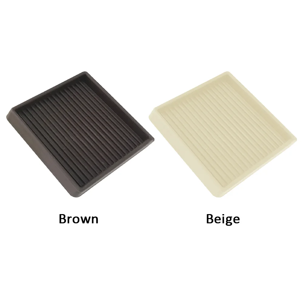 Description Picture 3 of item4pcs Non Slip Leg 3 Inch Floor Grip Furniture Caster Cup Protective Chair Anti-sliding Square Rubber Table Home Accessories