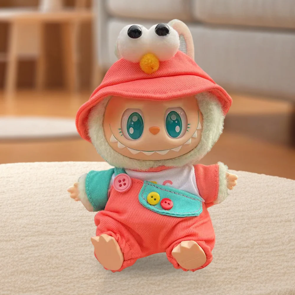 17cm Mini Plush Doll Clothes Outfit Accessories for Korea Kpop Labubu Dolls