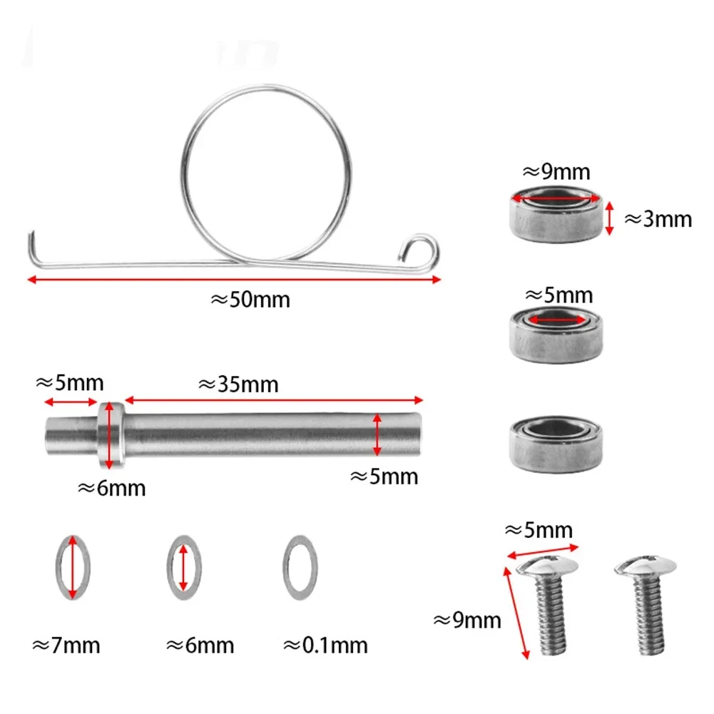 Fishing Handle Knob Tool Shaft Bearing Washers Screw Gasket Assembly Tools Accessories 10pcs/set