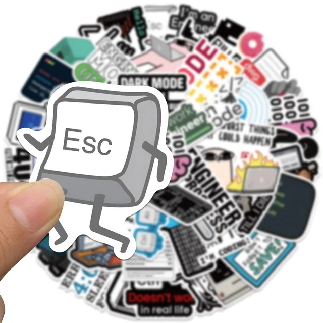 50PCS Cool Engineer Programming Network Coding Hacker MEME Stickers Vinyl DIY Computer Laptop Motorcycle Helmet Car Sticker 2