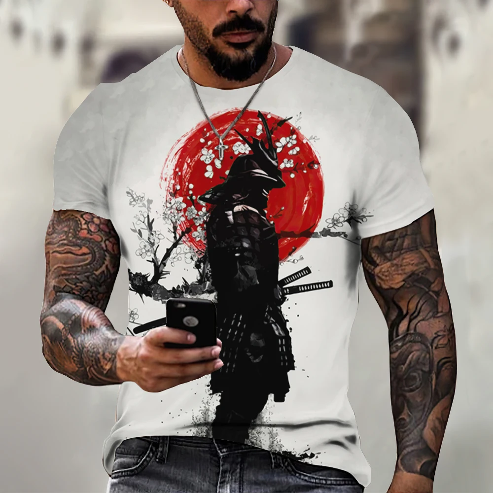 

Футболка Samurai мужская с круглым вырезом, модный топ, Повседневная летняя одежда с коротким рукавом, Винтажная Футболка оверсайз для мальчиков, топы, блузка