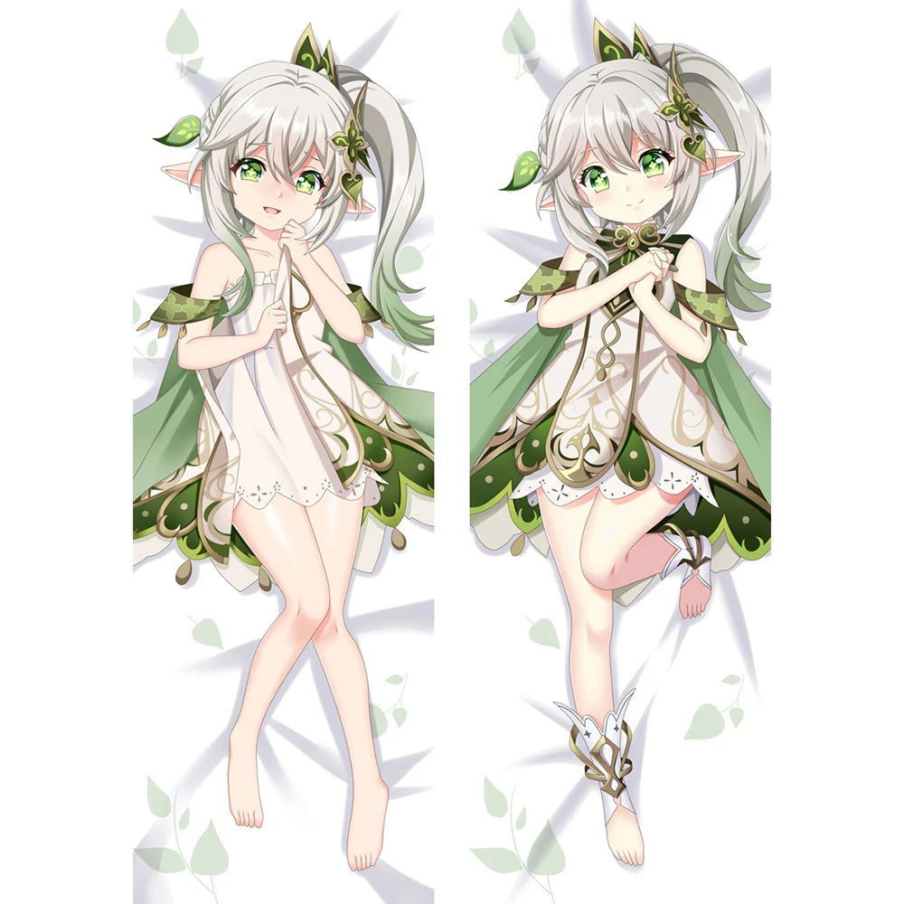 Genshin Impact Nahida Cosplay Dakimakura Peachskin 2WAY Body Pillowcase Double-sided Print Fullbody Pillow Cover Cute Otaku Gift