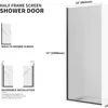 Bathroom half frame fixed shower door,single shower screen,matte black,clear shower door, with frame hardware kit  ducha puerta 5