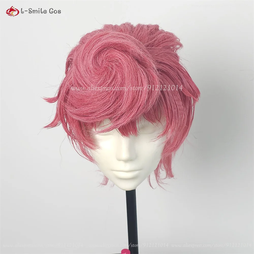 Trish Una Cosplay Perücke Rose Pink mit Clip Bun, hitzebeständige Synthetik für Damen Anime & Halloween 6
