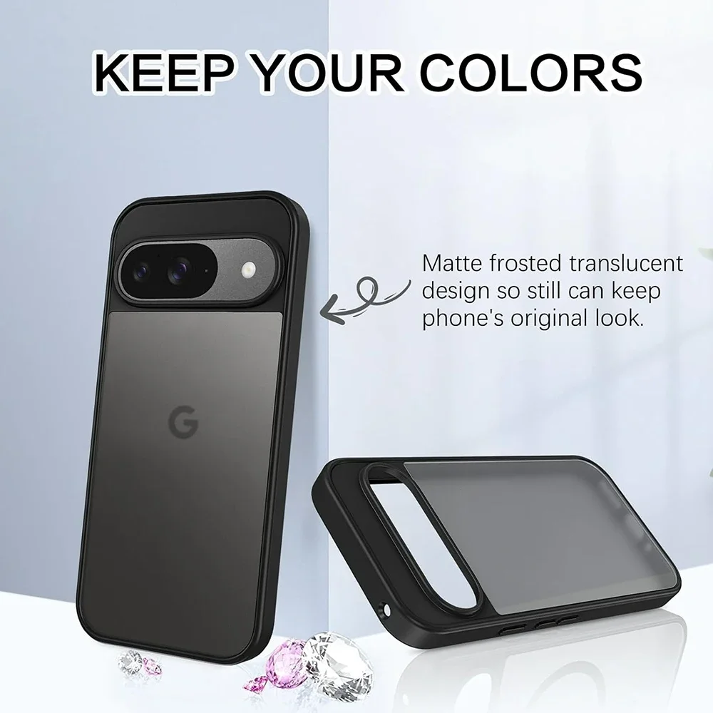 Enhanced Shockproof Military Grade Case - Transparent Black Matte Hybrid Cover