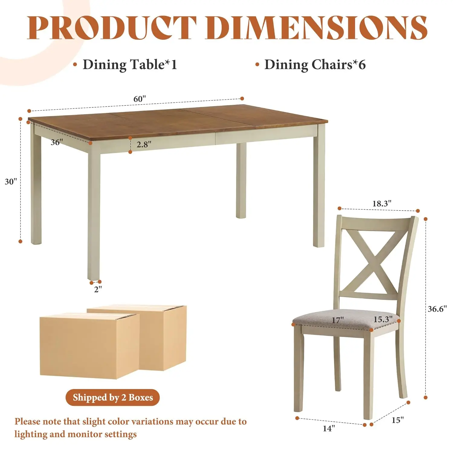 7-Piece Wood Dining Table Set 2
