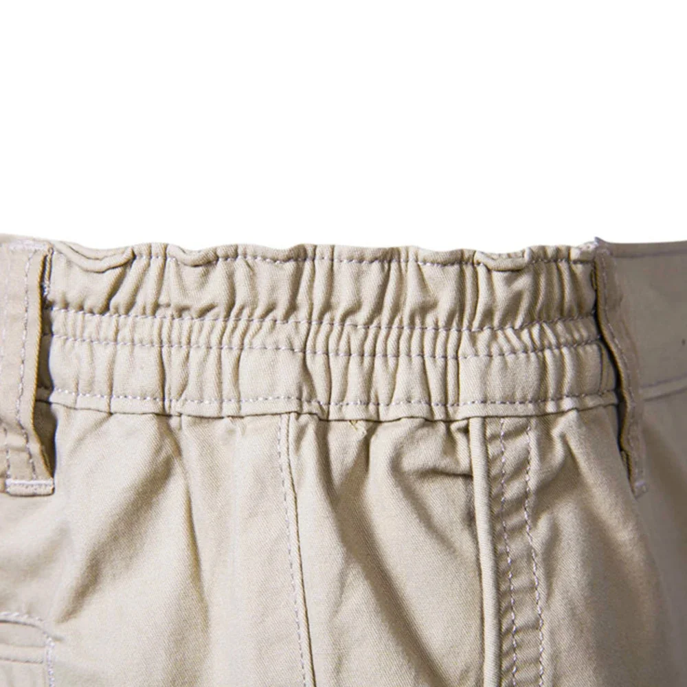 2021 New Summer 100% Cotton Solid Shorts Men High Quality Casual Business Social Elastic Waist Men Shorts 10 Colors Beach Shorts 5