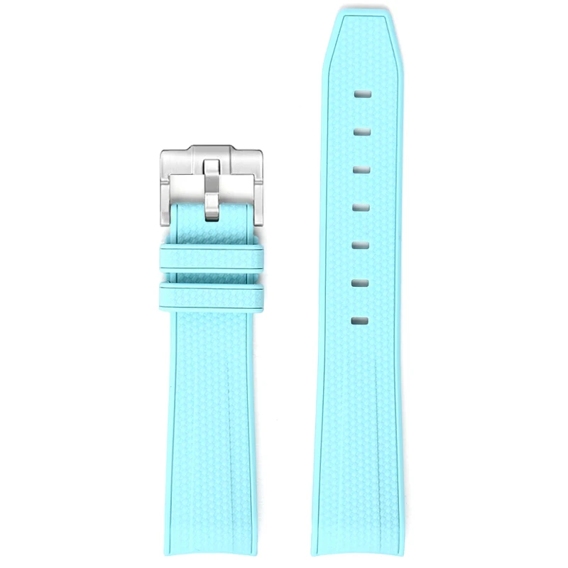 Diving Curved End Silicone Rubber Watch Strap, 20mm
