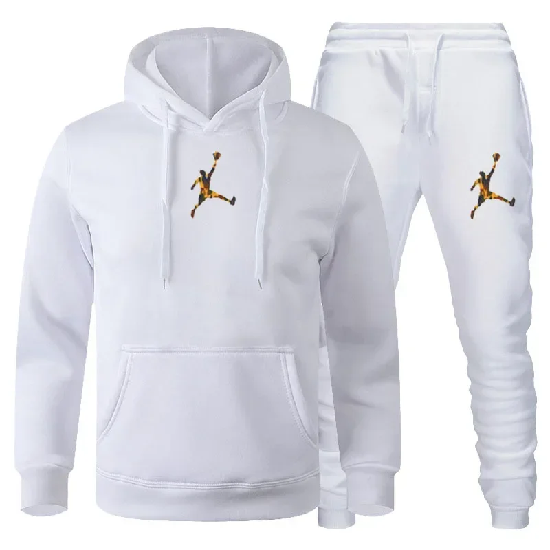 Spring and winter men and women can pullover hoodie + jogging pants two-piece hip hop sportswear suit fashion trend men s sets hoodies pants autumn winter hooded logo customization sweatpants fashion slim fit hoodie pant hip hop pullover hoody