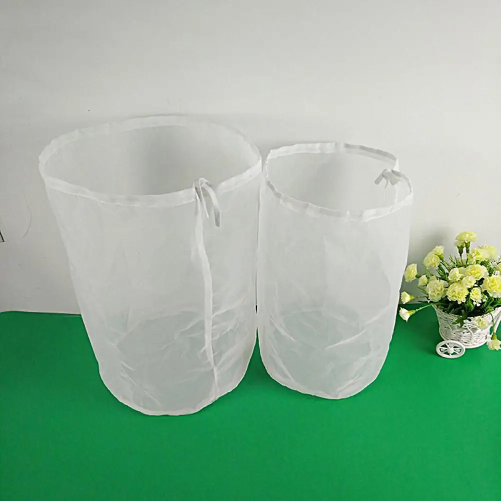 Filter Bag Drawstring Design Heat-Resistant Fabric Beer Homebrew Filter Bag Wine DIY Tools Party Supplies