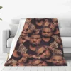 K-Kanye West Face Flannel Blankets Quality Super Soft Rapper Throw Blanket Autumn Airplane Travel Couch Chair Pattern Bedspread 1