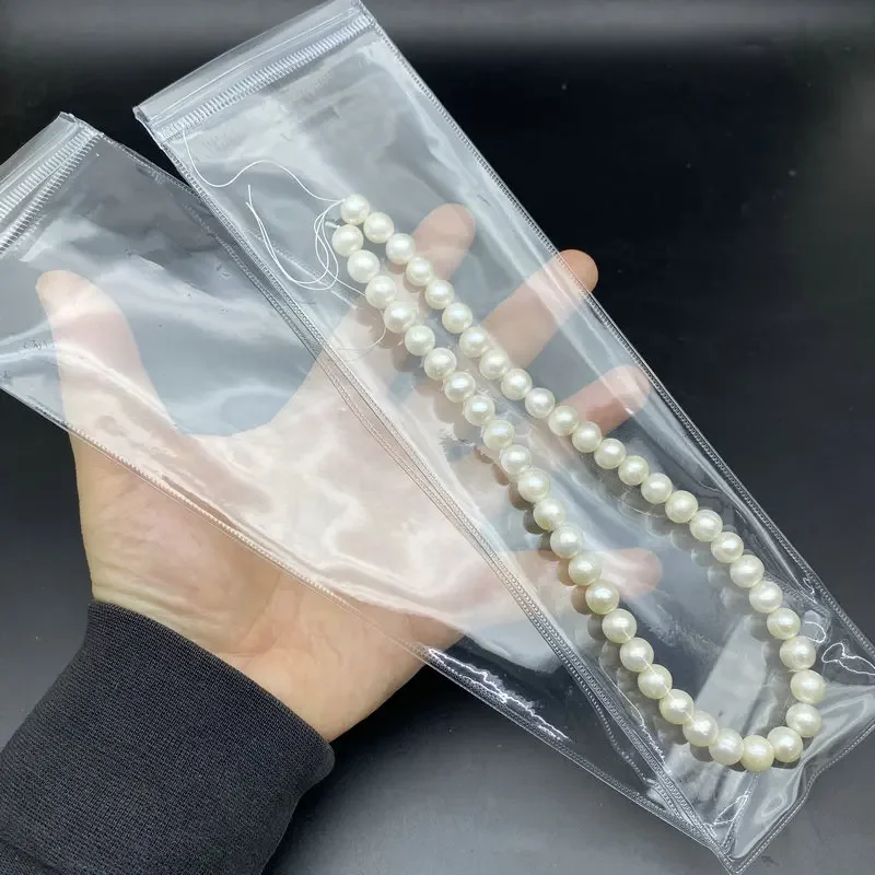 Set of Transparent PVC Jewelry Pouches - Anti-Oxidation Zip Storage Bags for Necklace Display and Protection