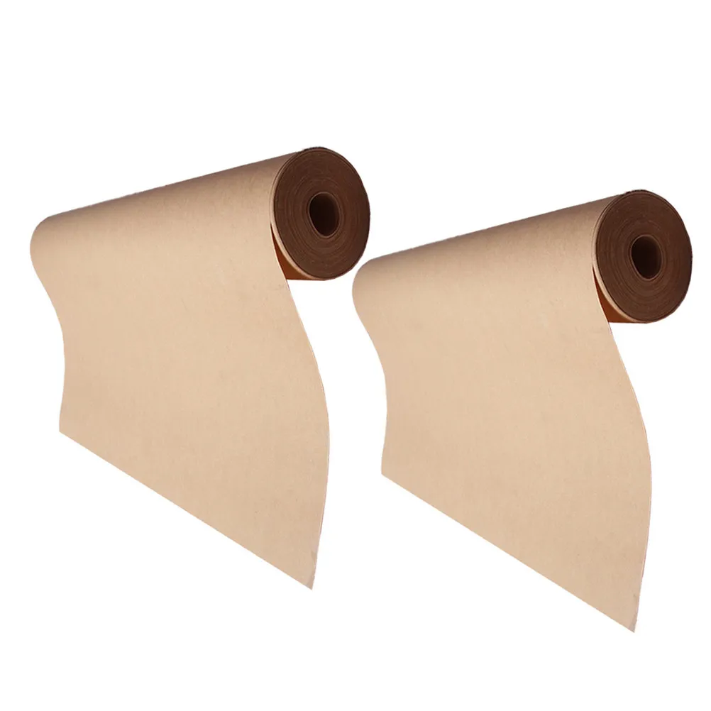 2 롤 크래프트 종이 친환경 갈색 포장지 선물 상자 꽃 차 DIY 공예 포장 및 디자인 프로젝트용