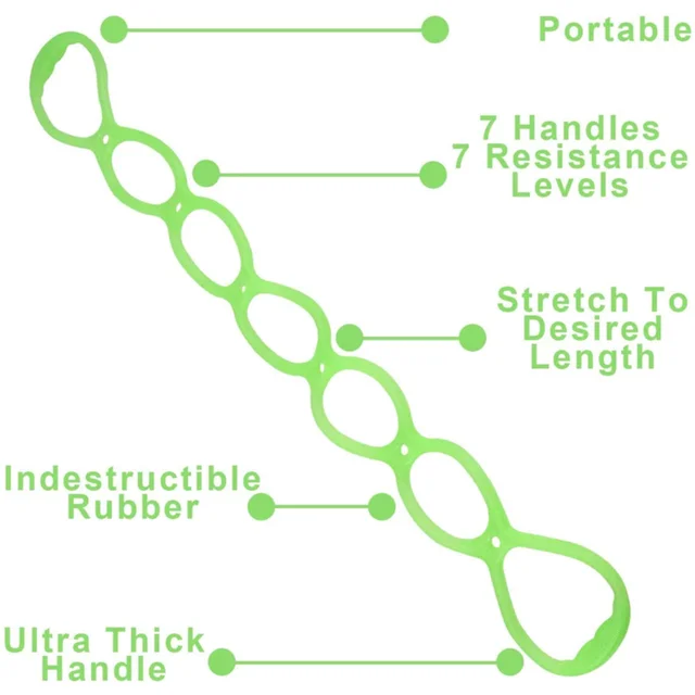 7 Ring Stretch Resistance Band Leg Hand Yoga Stretch Band Stretcher Arm Exerciser Silicone Fitness Workout Physical Therapy Band 5