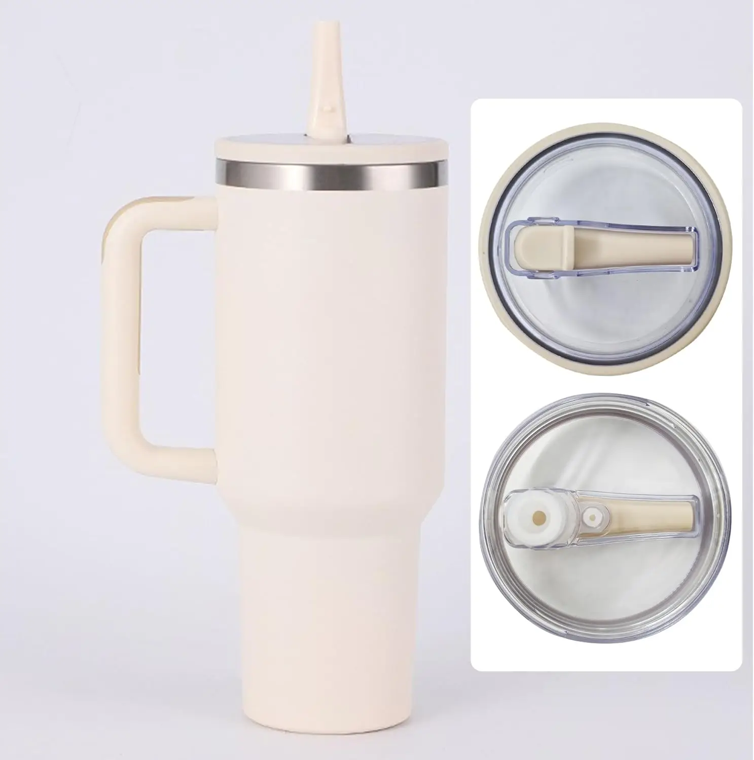 Cup lid replacement 2 Pack 40 oz Tumbler Flip Straw Lid Replacement fit for Stanley Quencher Spill Proof Splash Resistant Tumbler Lids Reusable