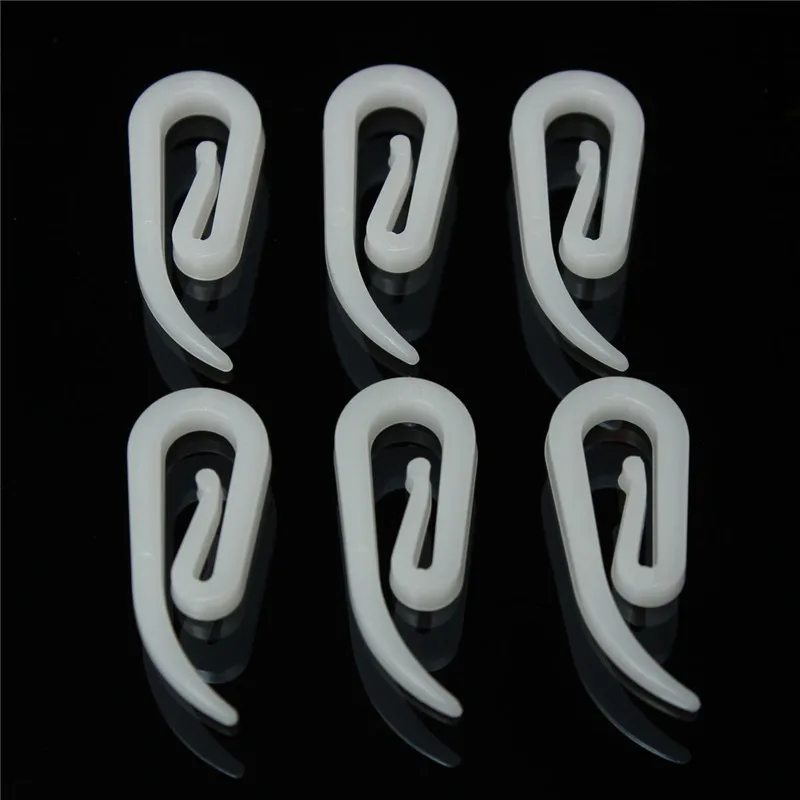 Curtain Accessories Curtain Hooks 100PCS White Plastic Curtain Hanging Hooks Pull Pleated Tape Hooks for Window Curtain Rings Header Durable Accessories cp057