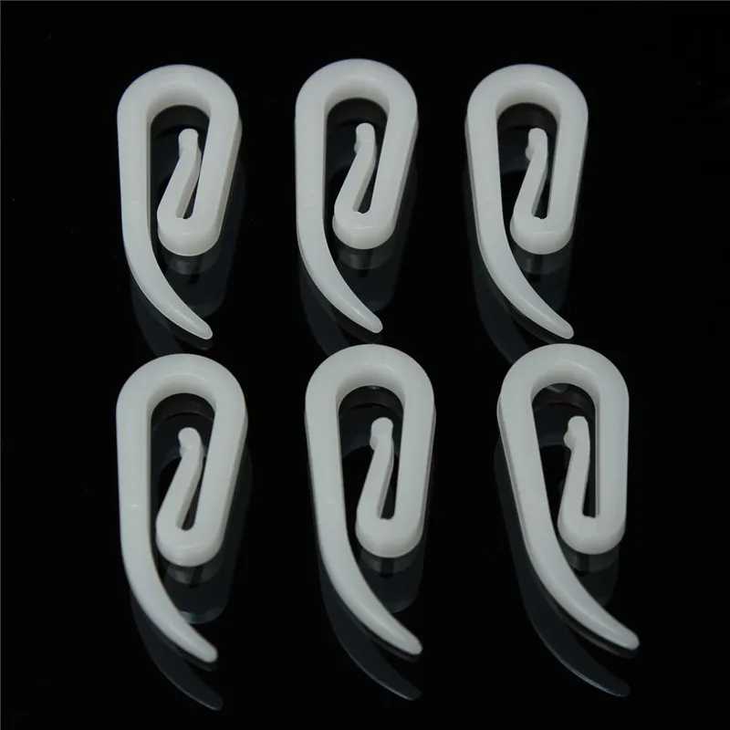 100PCS White Plastic Curtain Hanging Hooks Pull Pleated Tape Hooks For  Window Curtain Rings Header Durable Accessories cp057