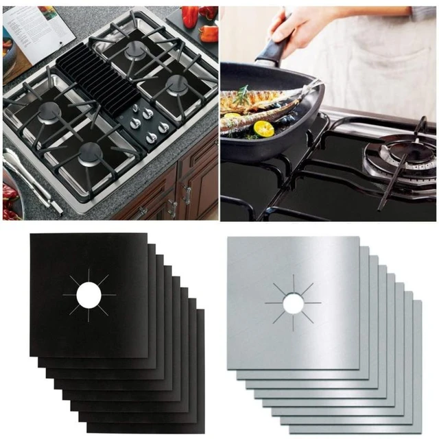 4 Pcs Square Foil Gas Hob Protector Liner Reusable Easy Clean Protection  Pad Gas Stove Stovetop Protector Kitchen Accessories - AliExpress