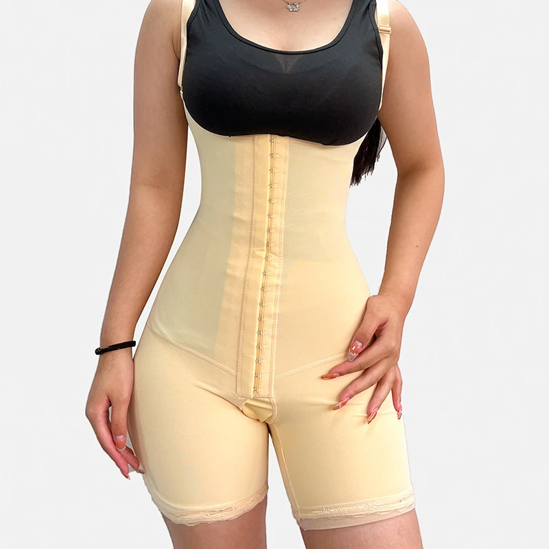 

Full Body Shapewear with Butt Pads Bodysuit Slimming Waist Trainer Body Shaper 4 Hooks Butt Lifter Open Crotch Adjustable Straps