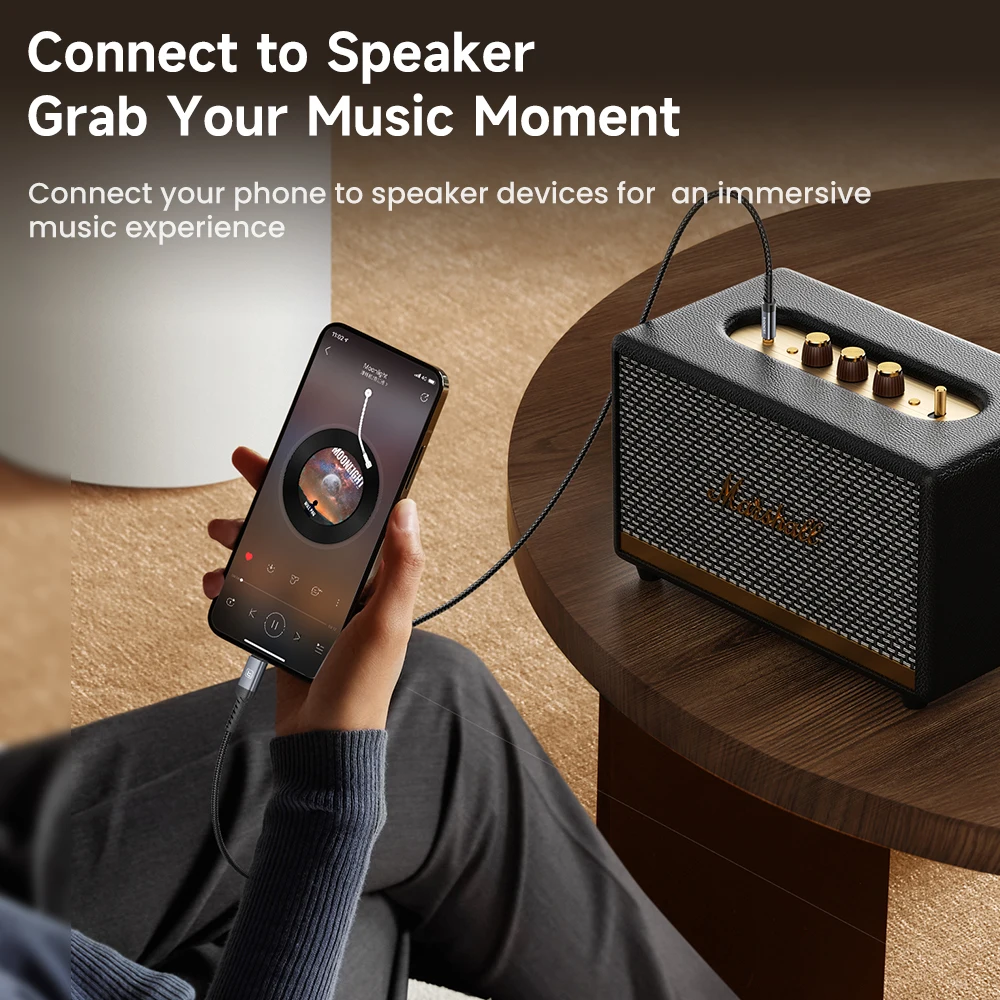 Premium Audio Adapter: USB-C/Lightning to 3.5mm AUX Cable
