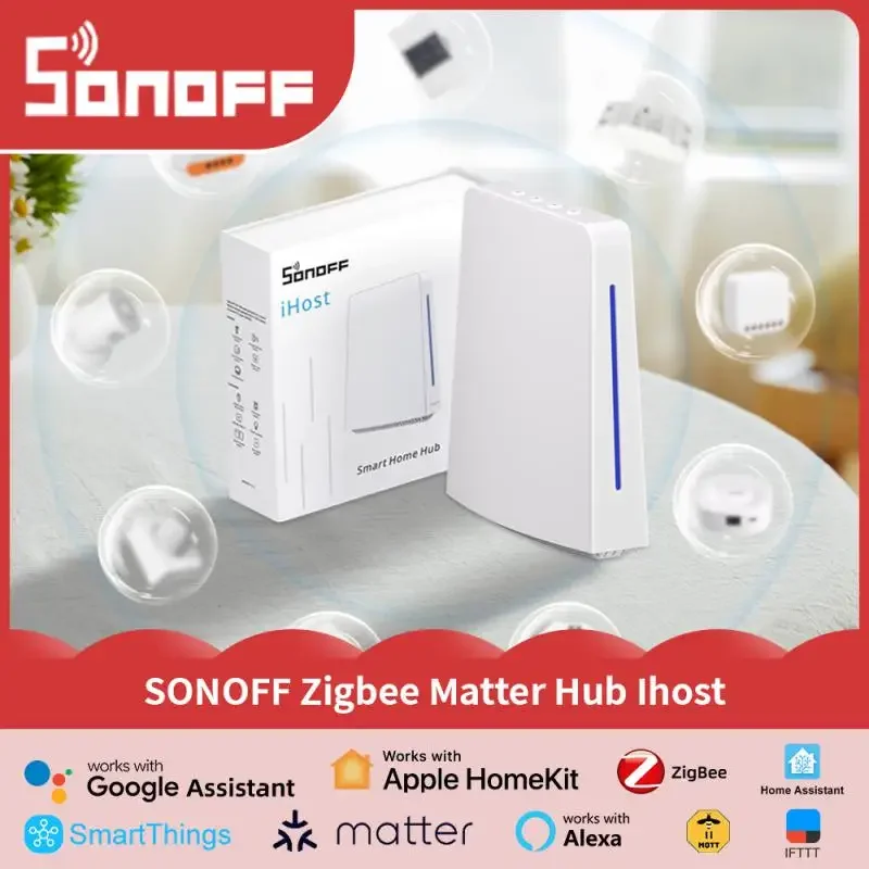 SONOFF IHost Smart Home Hub Wi-Fi Wireless Gateway Zigbee Matter Protocol Smart Scene Home Security Sensor System