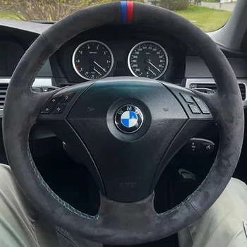 Coprivolante per auto in pelle scamosciata per BMW 523 530 523li 525 520li 535 545i E60 Coprivolante avvolgente Accessori per interni auto