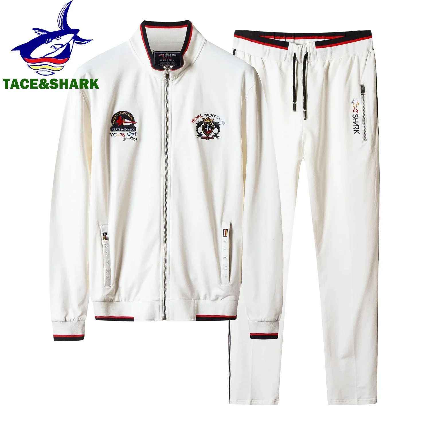 High Quality Embroidery Fashion Tracksuit Autumn Men's Sportswear Two Piece Set Brand Clothing Jacket Sweatpants Sweatsuit 4