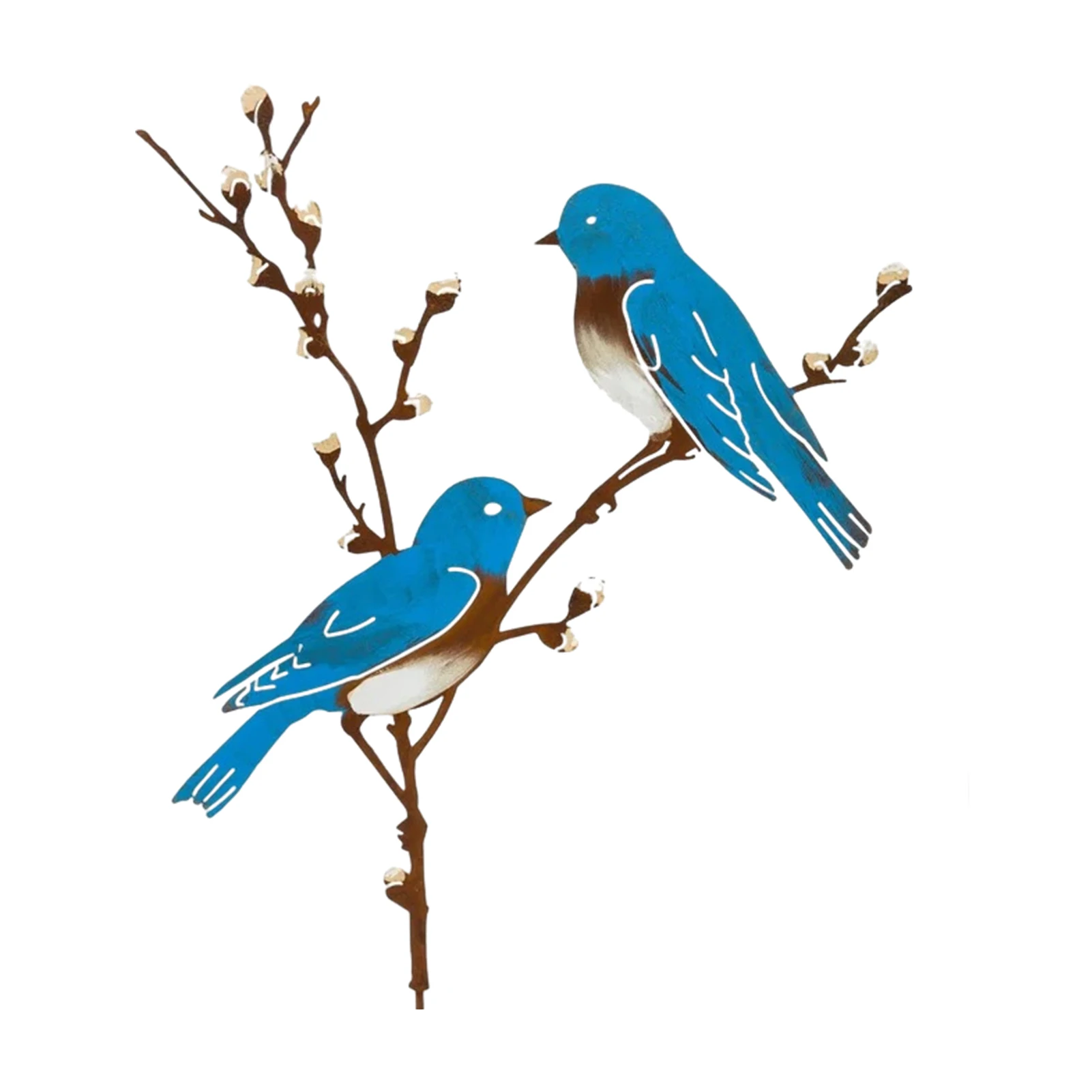 

Beautiful Metal Painted Bird Ornament Durable For Outside Home Autumn Lawn Fence Living Room Berries Tits Garden Decor Balcony