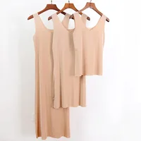 Robes de dessous sans manches en soie glacée sans couture pour femmes, grandes tailles M-5XL, fines et légères, idéales pour l'été, sous-robe ou sous-vêtement, ootd 6