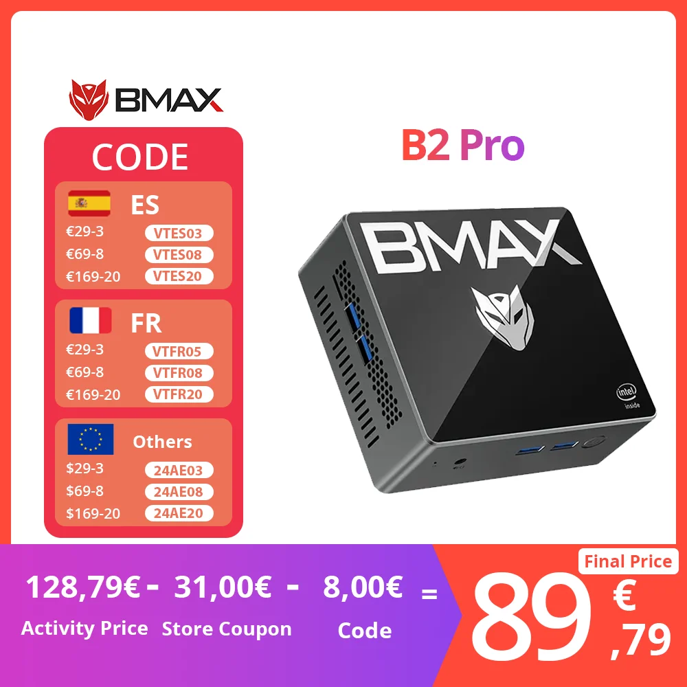 Bmax B2 Pro Mini Pc Windows 11 Pc All In One Hdmi Intel N4100 8Gb Ram 256Gb Ssd Intel Uhd Graphics 600