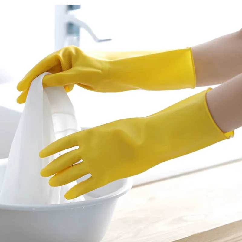 Rubber Gloves Washing Dishes Waterproof Thickened Beef Latex Labor Protection Wear Resistant Work Household 1/3/5/10PCS